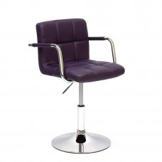 Полубарный стул Barneo N-69 Kruger Arm фиолетовая кожа