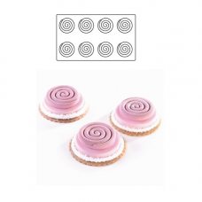 Форма для мороженого/суфле 3D 'TOP Спираль' d60мм h10мм, 60мл, 6 ячеек, силикон TOP07S