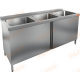 Стол нержавеющий с распашными дверцами и моечными ваннами Hicold НСЗ3М-16/6Б