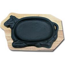 Сковорода на деревянной подставке Коровка 270х180 мм [DSU-S-SN (COW)] KM
