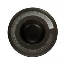 Тарелка для пасты «Corone Rustico» 252 мм черная с белым
