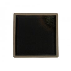 Тарелка квадратная «Corone Rustico» 260х260мм черная с зеленым KM