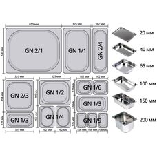 Перфорированная гастроёмкость FT11200 GN 1/1 (530х325х200 мм) нерж. сталь Viatto